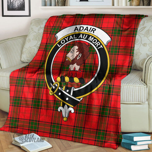 Adair Home Decor - Full Plaid Tartan Crest Blanket A7