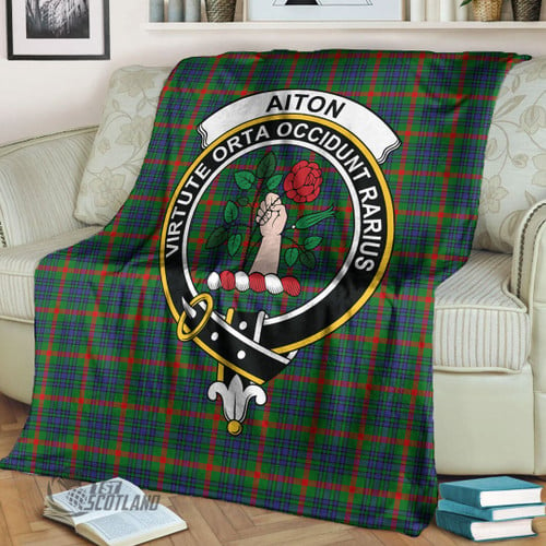 Aiton Home Decor - Full Plaid Tartan Crest Blanket A7
