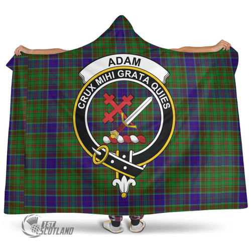 Adam Accessory - Full Plaid Tartan Crest Hooded Blanket A7