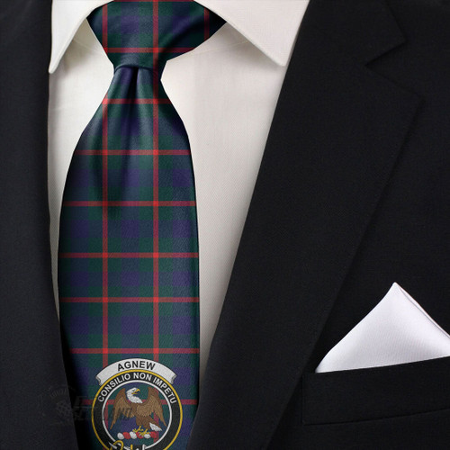 Agnew Modern Accessory - Full Plaid Tartan Crest Necktie A7