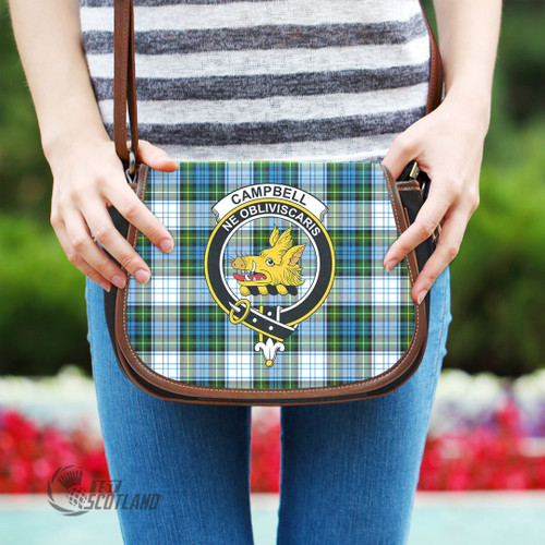 Campbell Dress Bag - Full Plaid Tartan Crest Saddle Bag A7
