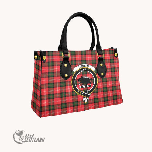 Nesbitt Modern Bag - Full Plaid Tartan Crest Square Tote Bag A35