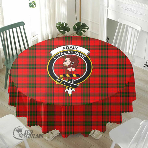 Adair Home Decor - Full Plaid Tartan Crest Tablecloth A7