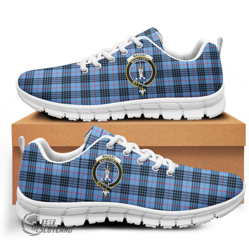 MacKay Blue Footwear - Full Plaid Tartan Crest Sneakers A7