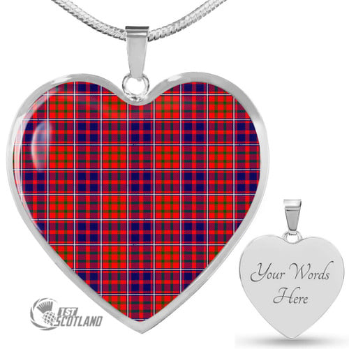 Cameron of Lochiel Modern Jewelry - Full Plaid Tartan Heart Necklace A7