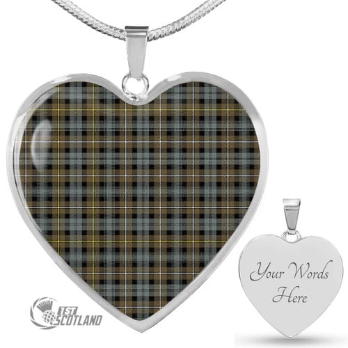 Campbell Argyll Weathered Jewelry - Full Plaid Tartan Heart Necklace A7