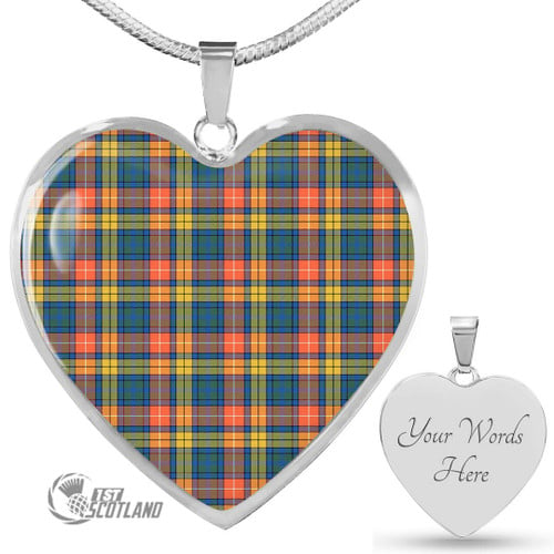 Buchanan Ancient Jewelry - Full Plaid Tartan Heart Necklace A7