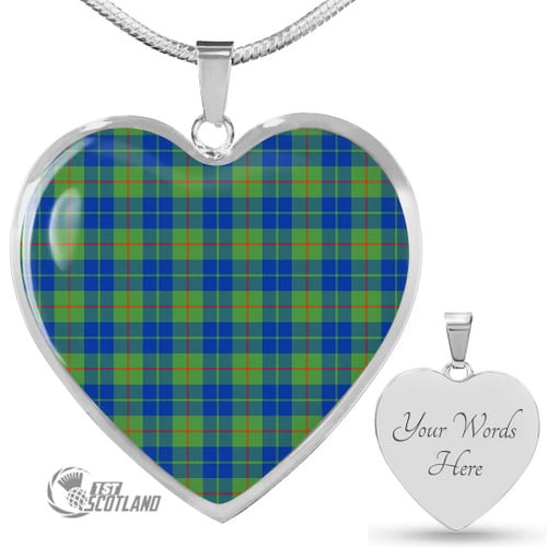 Barclay Hunting Ancient Jewelry - Full Plaid Tartan Heart Necklace A7