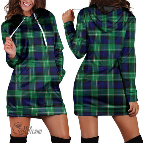 Abercrombie Women Dress - Full Plaid Tartan Hoodie Dress A7
