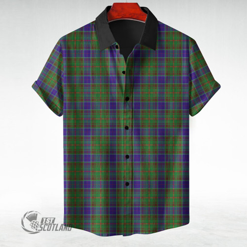 Adam Clothing Top - Full Plaid Tartan Short Sleeve Button Shirt A7