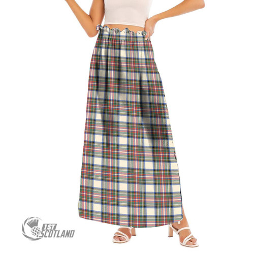 Stewart Dress Ancient Women Skirt - Full Plaid Tartan Side Split Long Skirt A7