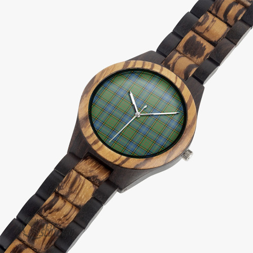 MacMillan Hunting Ancient Watch - Full Plaid Tartan Indian Ebony Wooden Watch A7