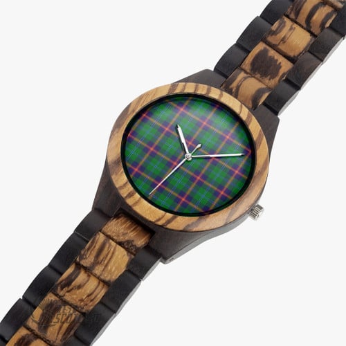 Young Modern Watch - Full Plaid Tartan Indian Ebony Wooden Watch A7