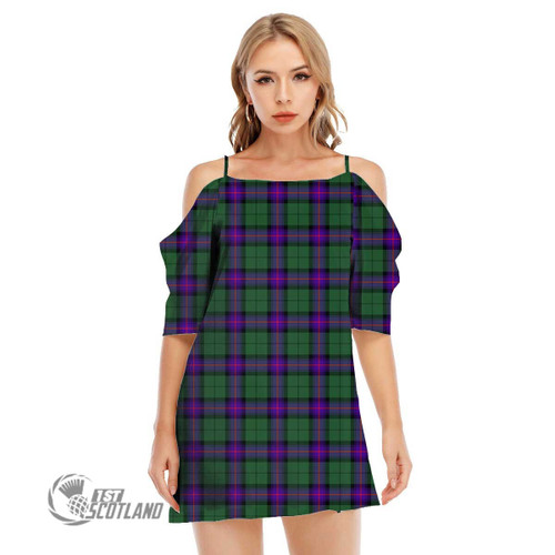 Armstrong Modern Women Dress - Full Plaid Tartan Off Shoulder Cami Dress A31