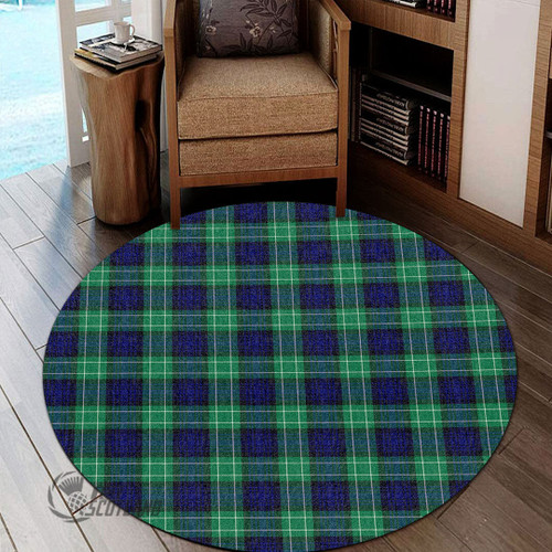 Abercrombie Home Decor - Full Plaid Tartan Round Carpet A7