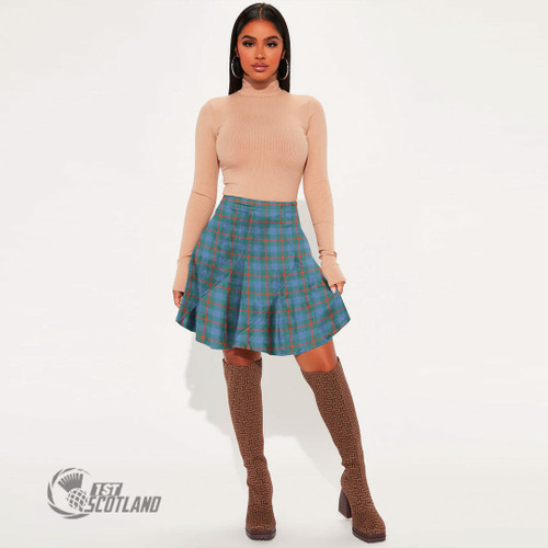 Agnew Ancient Women Skirt - Full Plaid Tartan Mini Skirt A7