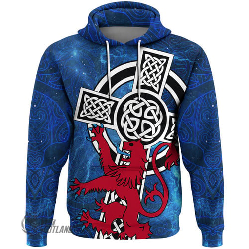 Scottish Clothing - Lion Rampant With Celtic Cross Hoodie A7