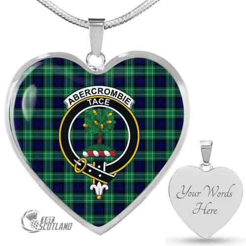 Abercrombie Jewelry - Full Plaid Tartan Crest Heart Necklace A7