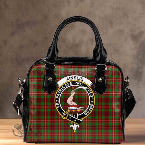 Ainslie Bag - Full Plaid Tartan Crest Shoulder Handbag A7
