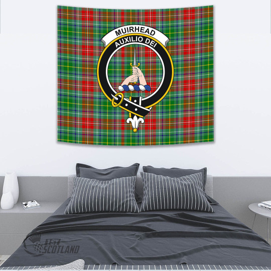 Scottish Muirhead Tartan Crest Tapestry Full Plaid