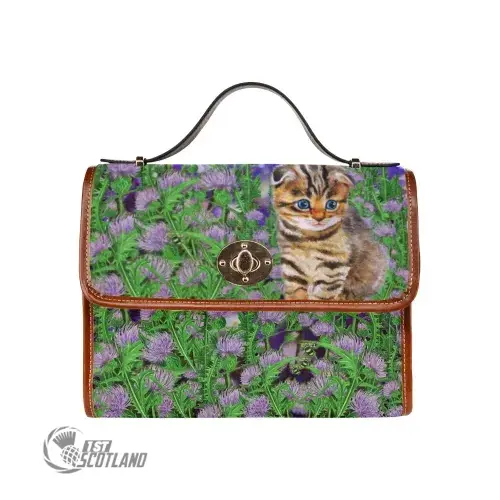 Scottish Fold Cat And Thistle - Waterproof Canvas Bag | HOT Sale
