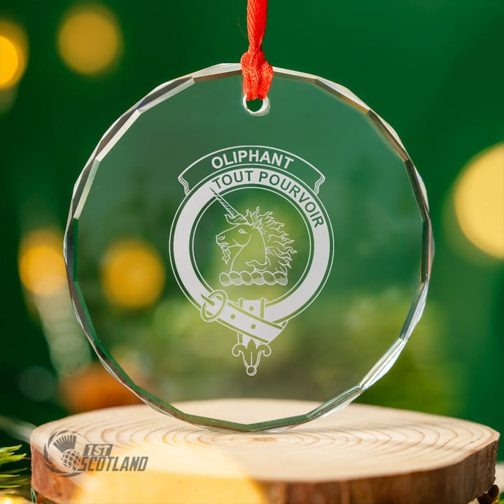 Scottish Oliphant Modern Glass Christmas Ornament Scottish Badge