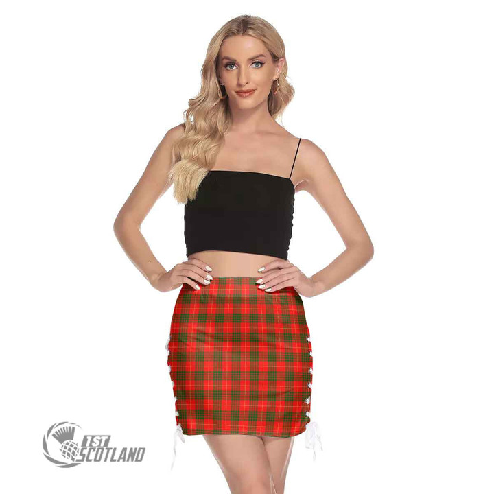Scottish Cameron Modern Tartan Side Strap Closure Mini Skirt Full Plaid