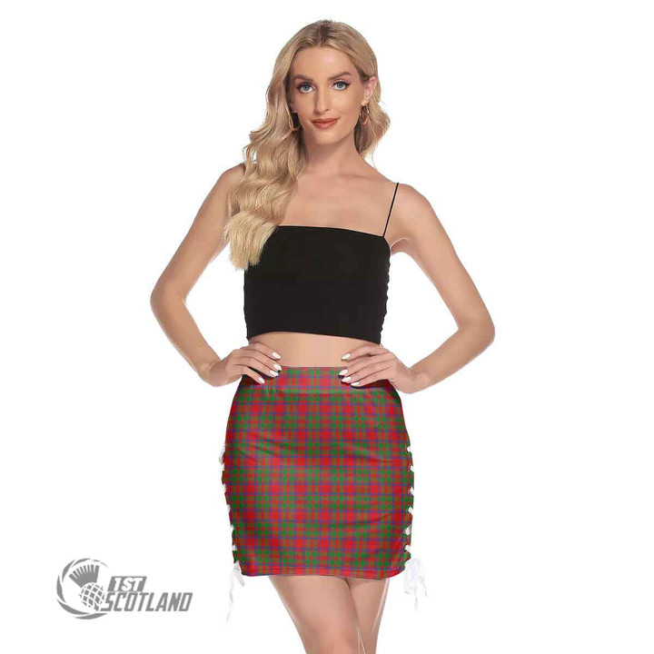 Scottish MacKintosh Modern Tartan Side Strap Closure Mini Skirt Full Plaid