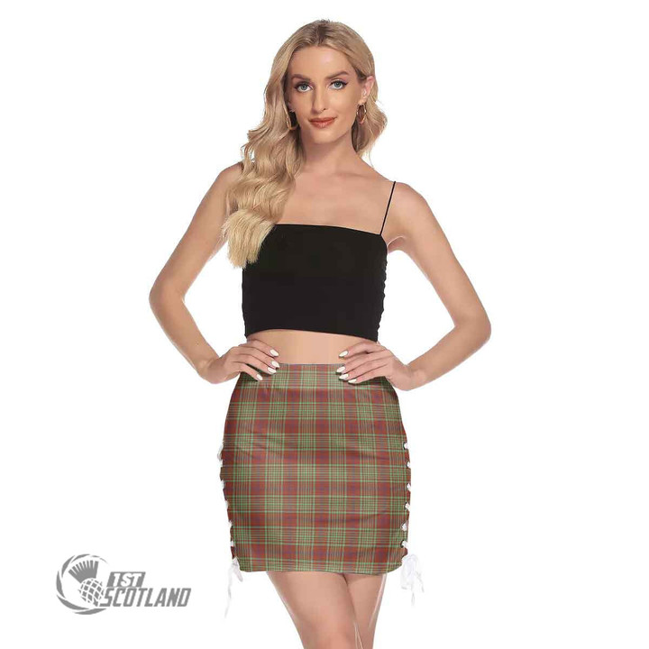 Scottish MacGillivray Hunting Ancient Tartan Side Strap Closure Mini Skirt Full Plaid