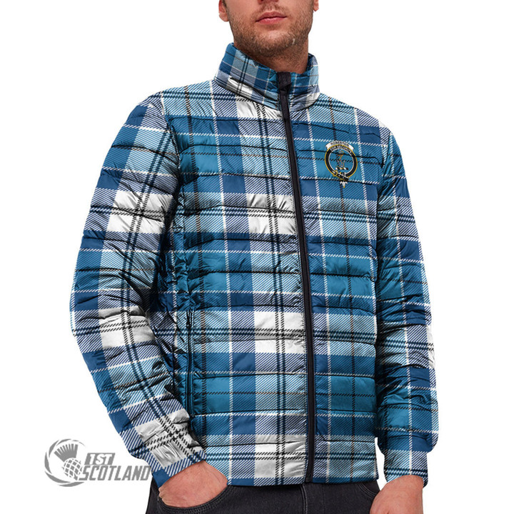 Scottish Roberton Tartan Crest Padded Jacket Full Plaid