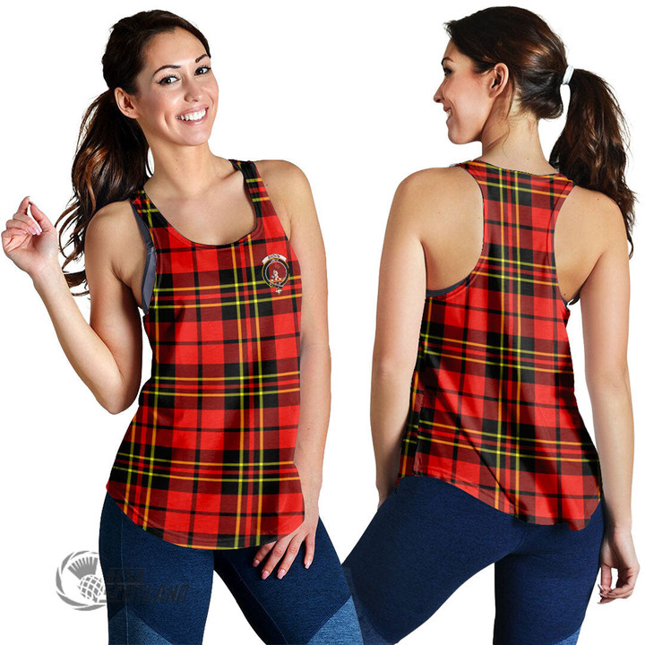 Scottish Brodie Modern Tartan Crest Women Racerback Tank Full Plaid