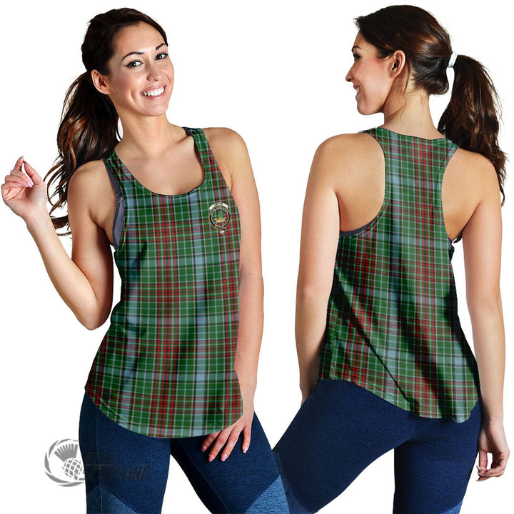 Scottish Gayre Tartan Crest Women Racerback Tank Full Plaid