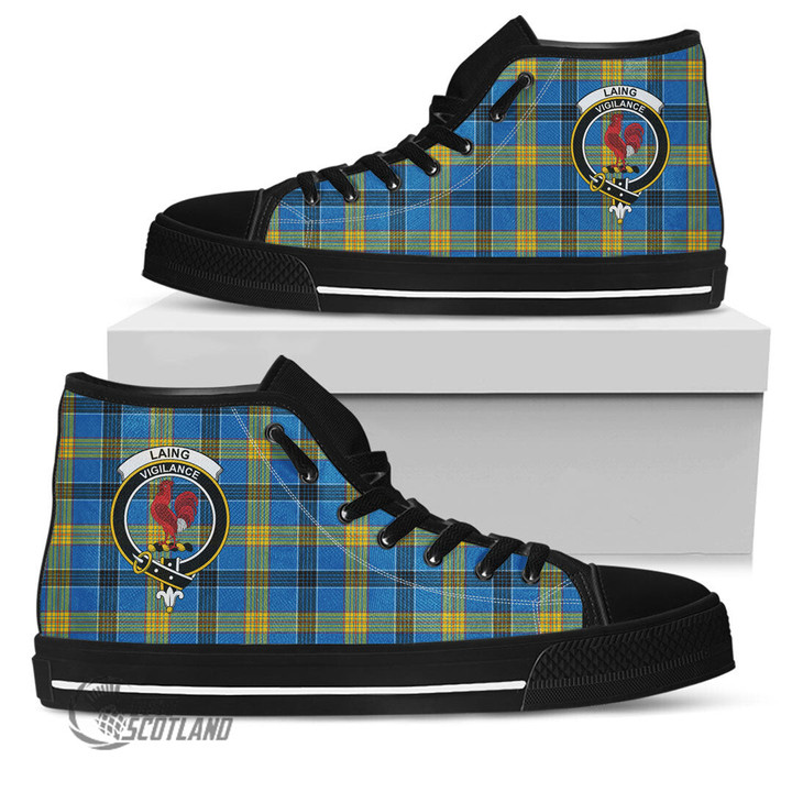 Scottish Laing Tartan Crest High Top Canvas Shoes Full Plaid