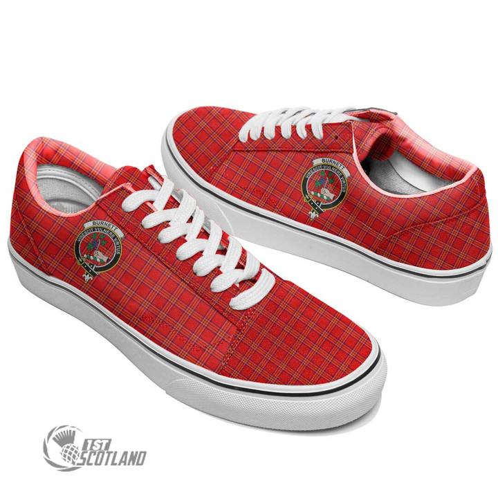 Scottish Burnett Modern Tartan Crest Like Vans Lace Shoes Full Plaid