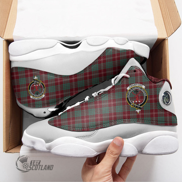 Scottish Crawford Modern Tartan Crest Sport Shoes J13 Full Plaid