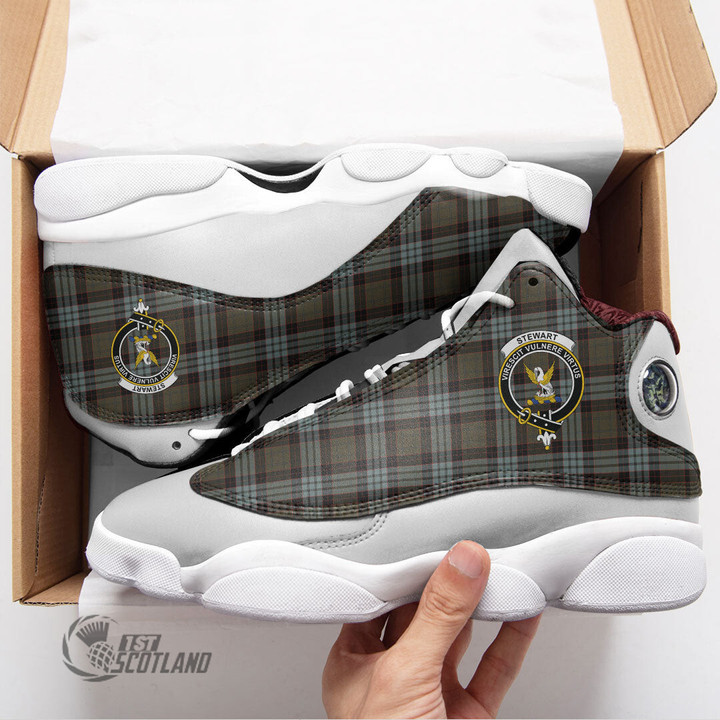 Scottish Stewart Old Weathered Tartan Crest Sport Shoes J13 Full Plaid