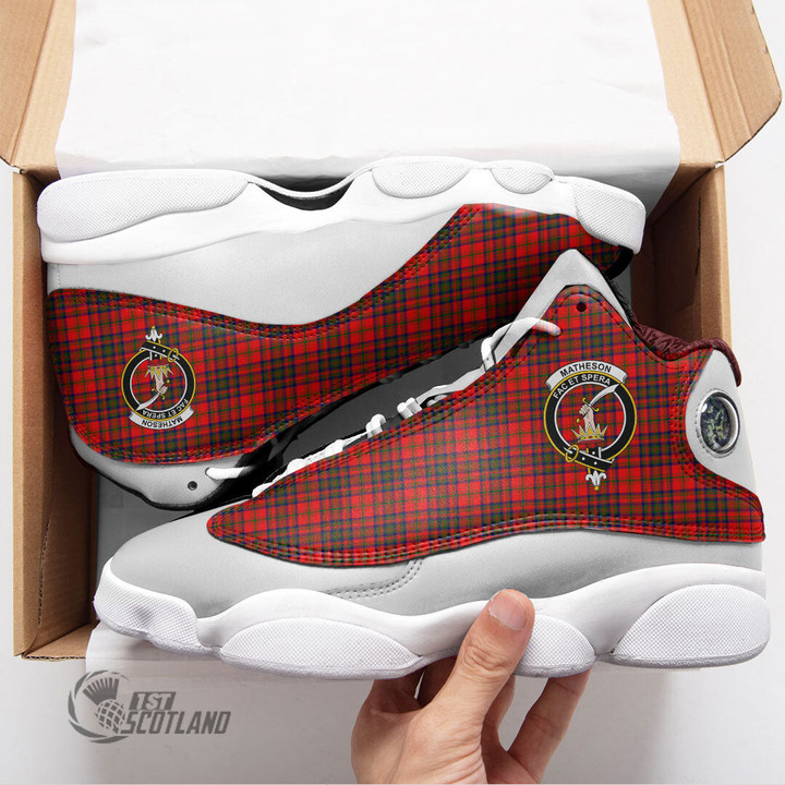 Scottish Matheson Modern Tartan Crest Sport Shoes J13 Full Plaid