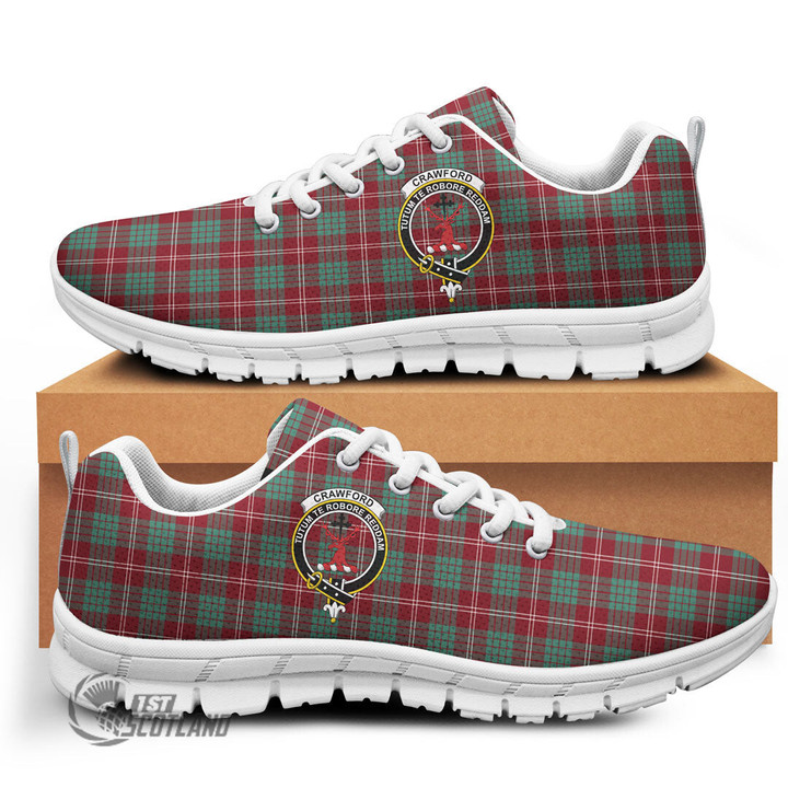 Scottish Crawford Modern Tartan Crest Sneakers Full Plaid