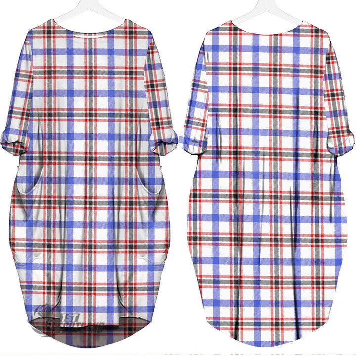 Scottish Boswell Modern Tartan Batwing Pocket Dress Full Plaid