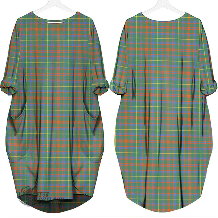 Scottish MacKintosh Hunting Ancient Tartan Batwing Pocket Dress Full Plaid