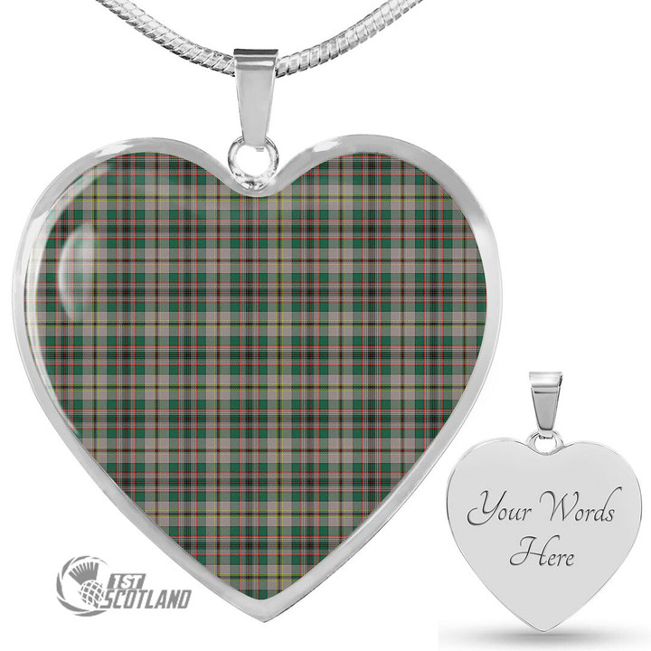 Scottish Craig Ancient Tartan Heart Necklace Full Plaid