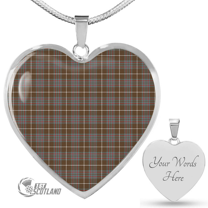 Scottish MacIntyre Hunting Weathered Tartan Heart Necklace Full Plaid