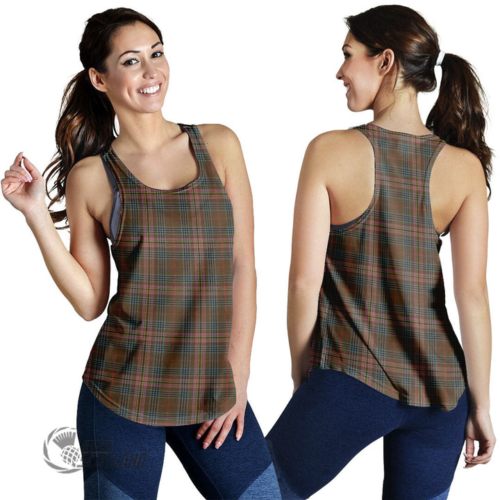 Scottish Kennedy Weathered Tartan Women Racerback Tank Full Plaid