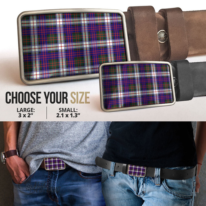 Scottish MacDonald Dress Modern Tartan Belt Buckle Full Plaid