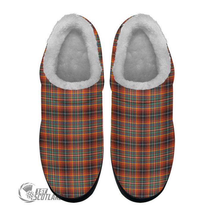Scottish Innes Ancient Tartan Fleece Slippers Full Plaid