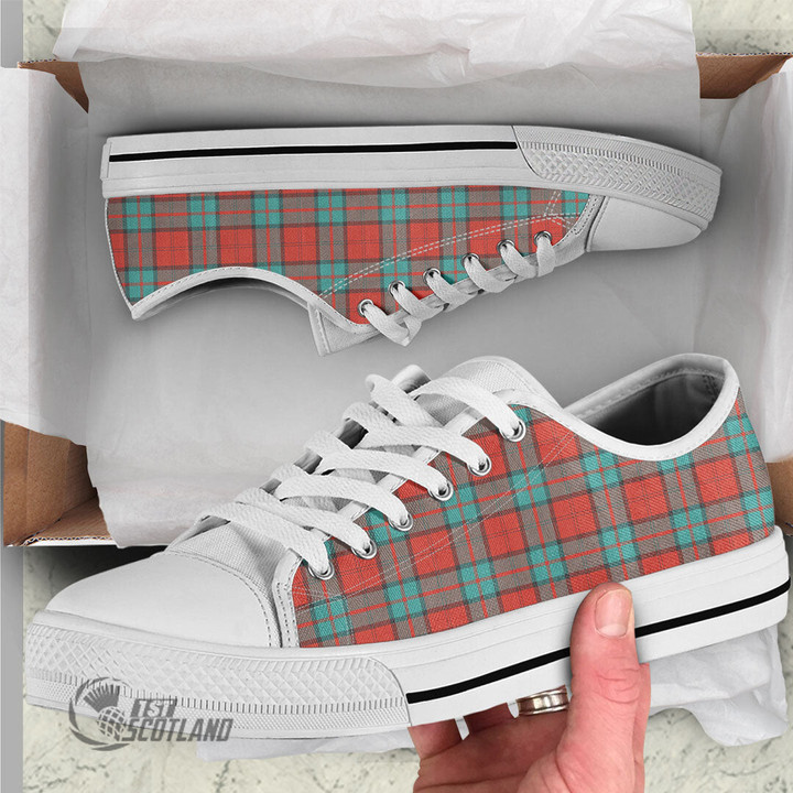 Scottish Dunbar Ancient Tartan Low Top Canvas Shoes Full Plaid