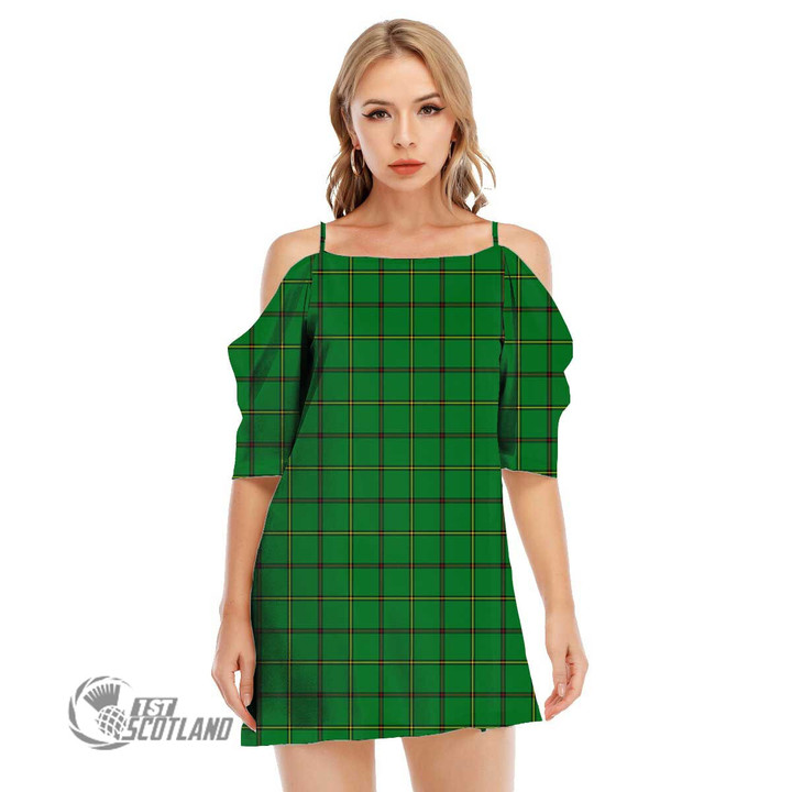 Scottish Don (Tribe-of-Mar) Tartan Off Shoulder Cami Dress Full Plaid