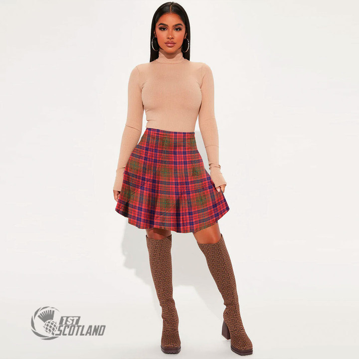 Scottish Lumsden Modern Tartan Mini Skirt Full Plaid