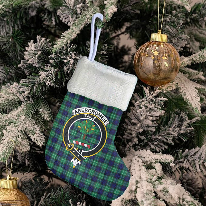 Scottish Abercrombie Tartan Crest Christmas Socks Full Plaid