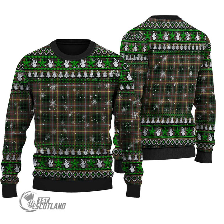 Scottish Buchanan Hunting Tartan Christmas Knitted Ugly Sweater Shiny
